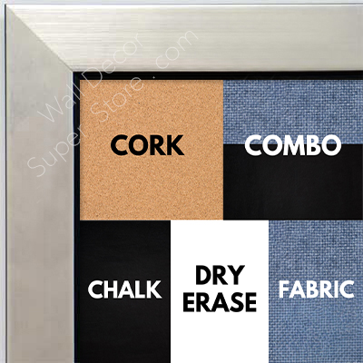 BB1495-2 Brushed Silver With Black Small To Medium Custom Cork Chalk or Dry Erase Board