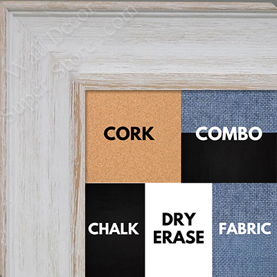 BB1513-1 White Distressed Barnwood - Extra Large Wall Board Cork Chalk Dry Erase