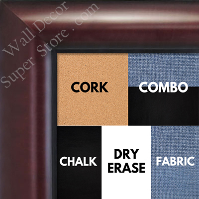BB1516-3 Mahogany - Large Wall Board Cork Chalk Dry Erase