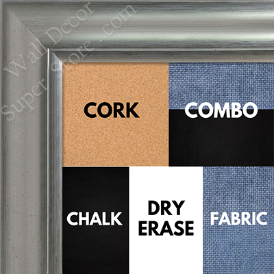 BB1520-6 Pewter Large Wall Board Cork Chalk Dry Erase