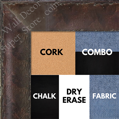 BB1530-2 Distressed Burlwood Walnut Coffee Brown Custom Large Wall Board Cork Chalk Dry Erase