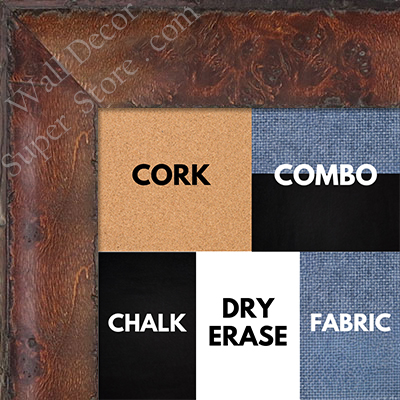 BB1530-4 Distressed Burlwood Cherry Custom Large Wall Board Cork Chalk Dry Erase