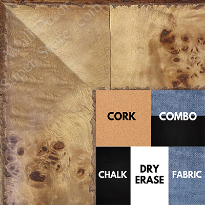 BB1531-3 Distressed Burlwood Light Pecan Custom Extra Extra Large Wall Board Cork Chalk Dry Erase