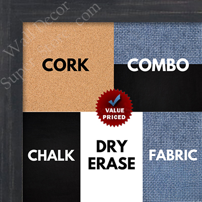 BB1532-1 Distressed Black -  Small Custom Cork Chalk or Dry Erase Board