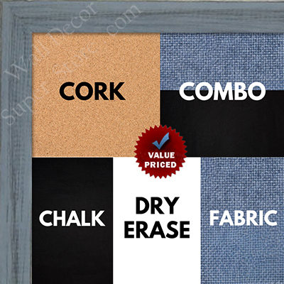 BB1532-6 Distressed Blue Gray - Small Custom Cork Chalk or Dry Erase Board