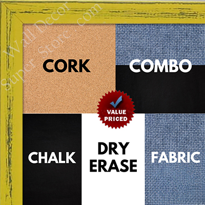 BB1532-7 Distressed Yellow  - Small Custom Cork Chalk or Dry Erase Board