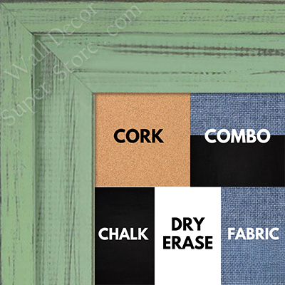 BB1534-12 Distressed Soft Green - Extra Large Custom Cork Chalk or Dry Erase Board