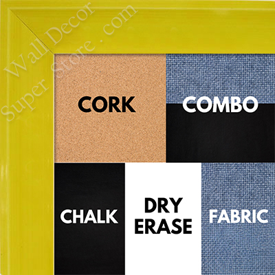 BB1536-3 Glossy Yellow - Medium Custom Cork Chalk or Dry Erase Board