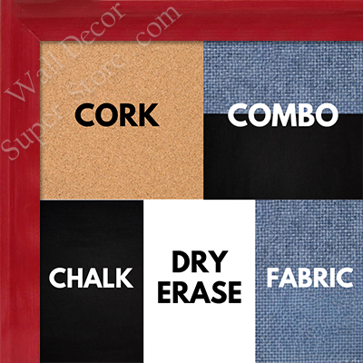 BB1537-1 Glossy Red - Small Custom Cork Chalk or Dry Erase Board