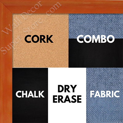 BB1537-2 Glossy Orange - Small Custom Cork Chalk or Dry Erase Board