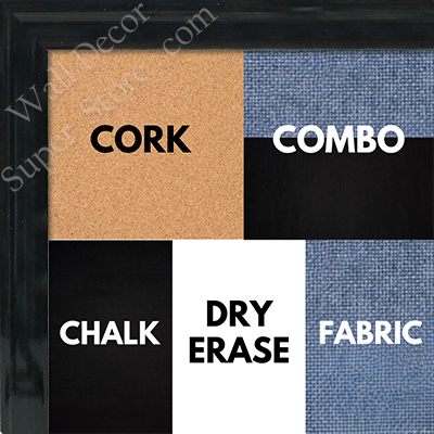 BB1537-6 Glossy Black - Small Custom Cork Chalk or Dry Erase Board