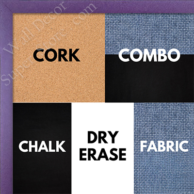 BB1540-19 Thin Metal Purple Plum Custom Cork Chalk or Dry Erase Board Small To Large