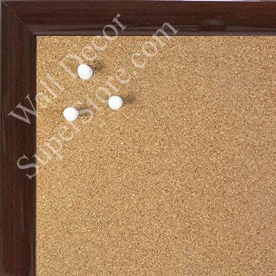 BB1562-9 Gloss Lacquer Walnut Brown Wood Grain Small Custom Cork Chalk or Dry Erase Board