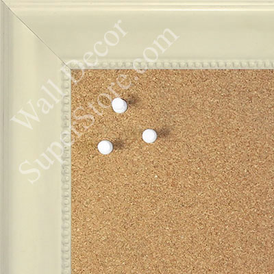 DISC BB1572-1 Matte White With Beads Custom Cork Chalk or Dry Erase Board Medium To Large