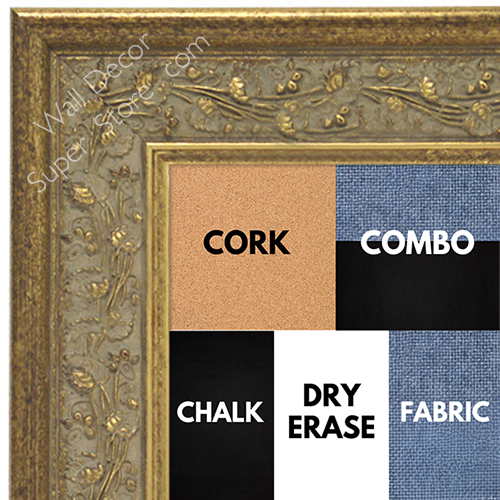 BB1680-1 | Gold | Custom Cork Bulletin Board | Custom White Dry Erase Board | Custom Chalk Board