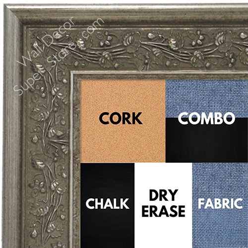 BB1680-2 | Silver | Custom Cork Bulletin Board | Custom White Dry Erase Board | Custom Chalk Board