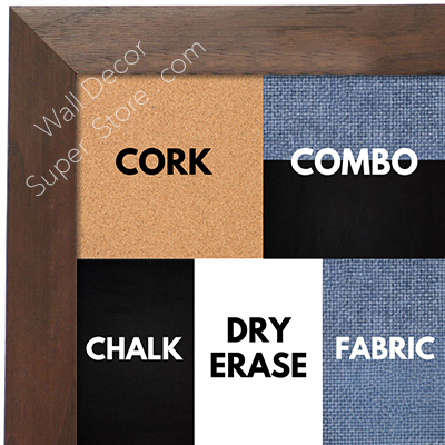 BB1681-2 | Natural Walnut | Custom Cork Bulletin Board | Custom White Dry Erase Board | Custom Chalk Board