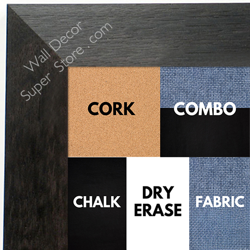 BB1682-1 | Black / Walnut | Custom Cork Bulletin Board | Custom White Dry Erase Board | Custom Chalk Board