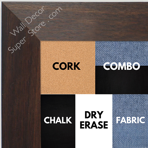 BB1682-3 | Dark Walnut | Custom Cork Bulletin Board | Custom White Dry Erase Board | Custom Chalk Board