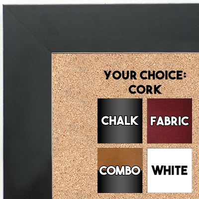 BB1688-1 | Black / Flat Moulding | Custom Cork Bulletin Board | Custom White Dry Erase Board | Custom Chalk Board
