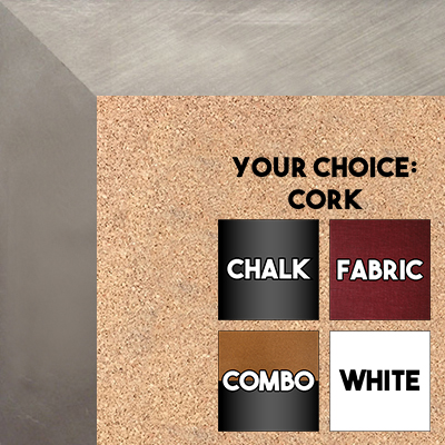 BB1688-2 | Silver / Flat Moulding | Custom Cork Bulletin Board | Custom White Dry Erase Board | Custom Chalk Board