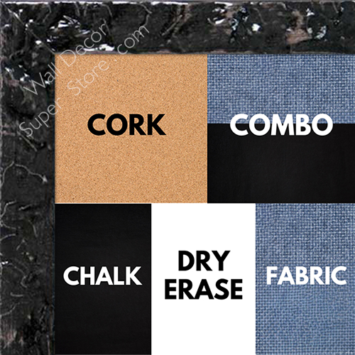 BB1691-1 | Glossy Black / Design | Custom Cork Bulletin Board | Custom White Dry Erase Board | Custom Chalk Board
