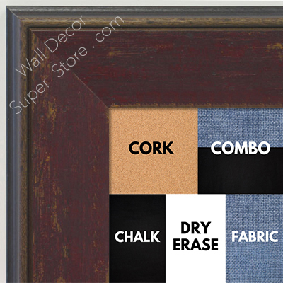 BB1734-3 | Distressed Brick Red | Custom Cork Bulletin Board | Custom White Dry Erase Board | Custom Chalk Board