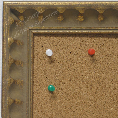 BB1780-2 | Distressed Gold / Design | Custom Cork Bulletin Board | Custom White Dry Erase Board | Custom Chalk Board