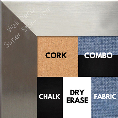 BB1708-2 | Stainless Steel Look - Mica Finish - Moulding | Custom Cork Bulletin Board | Custom White Dry Erase Board | Custom Chalk Board