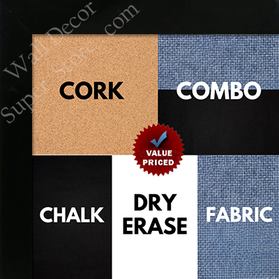 BB1543-9 Black - 3/4 Inch Wide X 3/4 Inch High - Small Custom Cork Chalk  Dry Erase