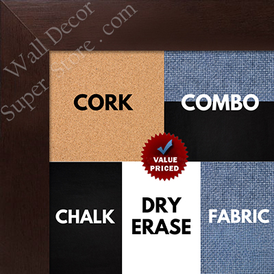 BB1844-5 Dark Walnut Large Wall Board Cork Chalk Dry Erase