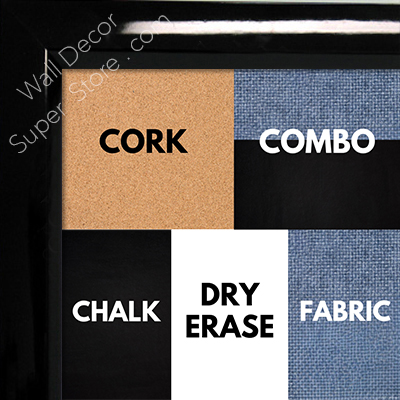 BB311-1 High Gloss Black Lacquer Small Custom Cork Chalk or Dry Erase Board
