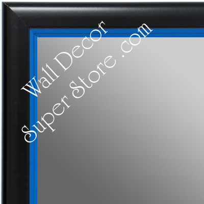 MR1400-1 Black With Blue Lip - Small Custom Wall Mirror