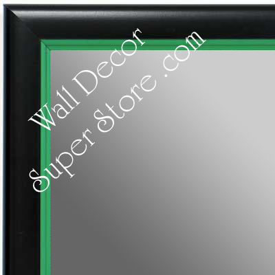 MR1400-2 Black With Green Lip - Small Custom Wall Mirror