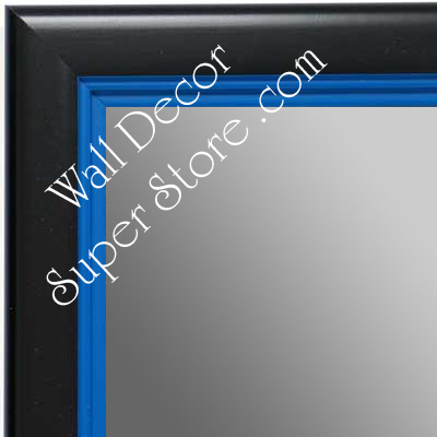 MR1401-1 Black With Blue Lip - Medium Custom Wall Mirror Custom Floor Mirror