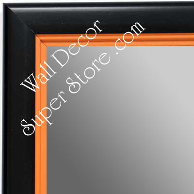 MR1401-5 Black With Orange Lip - Medium Custom Wall Mirror Custom Floor Mirror