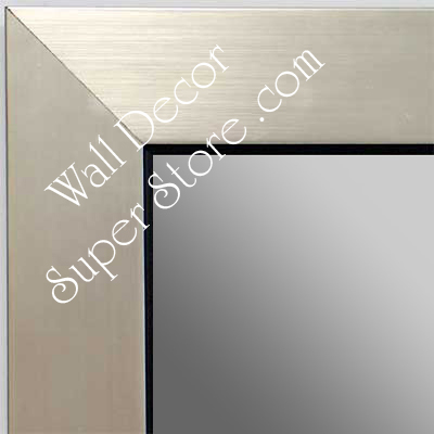 MR1494-2  Brushed Silver With Black - Large Custom Wall Mirror Custom Floor Mirror