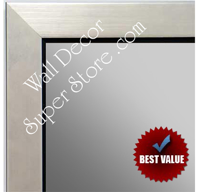 MR1495-2 Brushed Silver With Black - Small Custom Wall Mirror