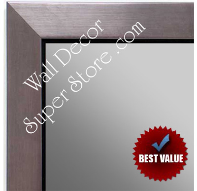 MR1495-4 Brushed Pewter With Black - Small Custom Wall Mirror