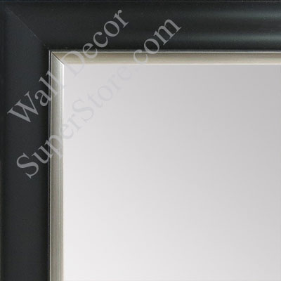 MR1520-2 Black With Silver Trim  - Medium Custom Wall Mirror Custom Floor Mirror