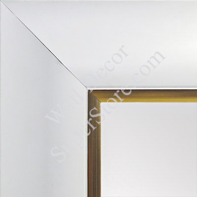 MR1522-7 White With Gold Trim  Extra Large Custom Wall Mirror Custom Floor Mirror