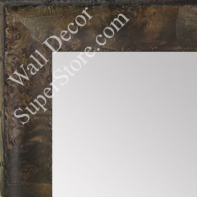 MR1530-5 Distressed Burlwood Brown Taupe Medium Custom Wall Mirror Custom Floor Mirror