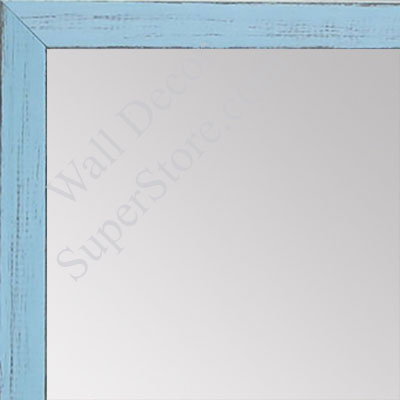 MR1532-11  Distressed Soft Blue - Very Small Custom Wall Mirror -  Custom Bathroom Mirror