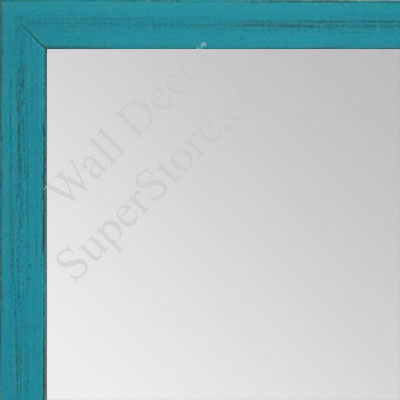 MR1532-9 Distressed Turquoise - Very Small Custom Wall Mirror - Custom Bathroom Mirror