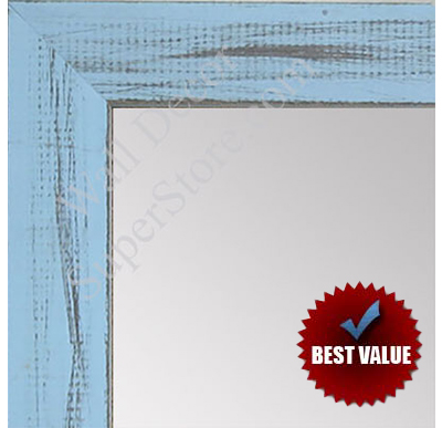 MR1533-11 Distressed Soft Blue - Medium  Custom Wall Mirror -  Custom Bathroom Mirror