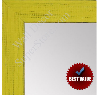 MR1533-7 Distressed Yellow - Medium  Custom Wall Mirror -  Custom Bathroom Mirror