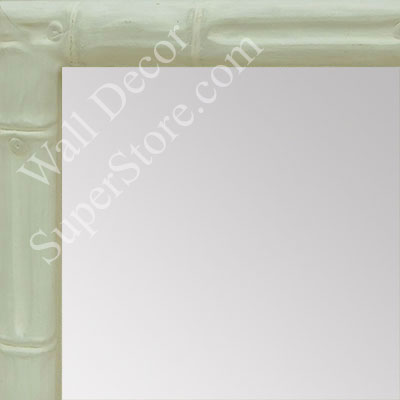 MR1549-5 Soft White - Tropical Bamboo  - Small Custom Wall Mirror Custom Floor Mirror
