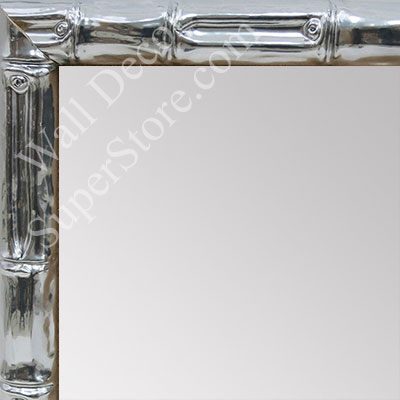 MR1551-5 Glossy Silver - Tropical Bamboo  - Small Custom Wall Mirror Custom Floor Mirror