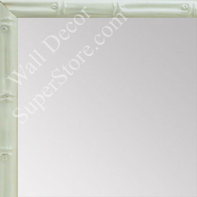 MR1552-1 Glossy White - Tropical Bamboo - Very Small Custom Wall Mirror