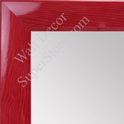 MR1563-5 Gloss Lacquer Red Wood Grain Medium Custom Wall Mirror -  Custom Bathroom Mirror